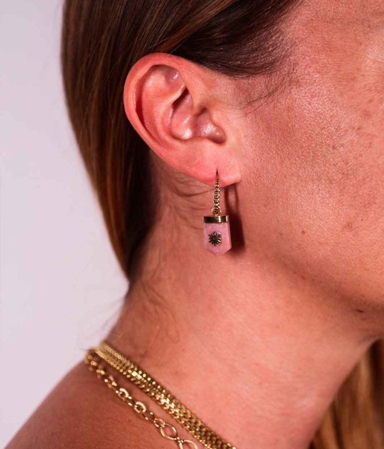 Boucles d'oreilles Pink Rhodonite – Image 2