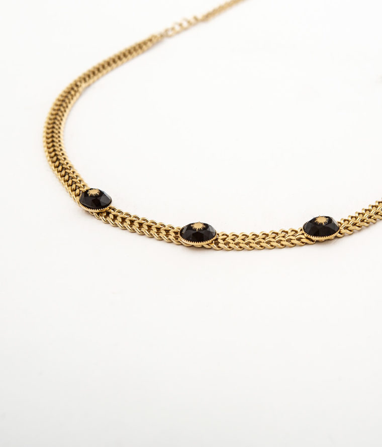 Collier double maille Onyx