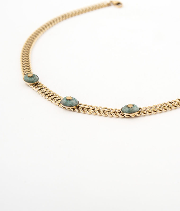 Collier double maille Amazonite