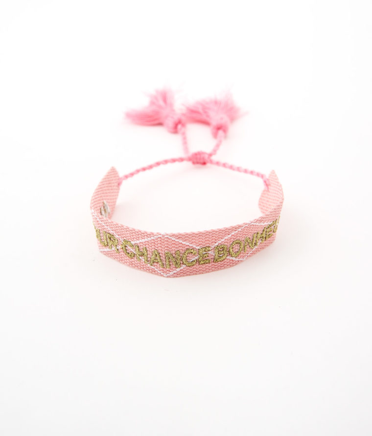 Bracelet tissé “Amour Chance Bonheur”