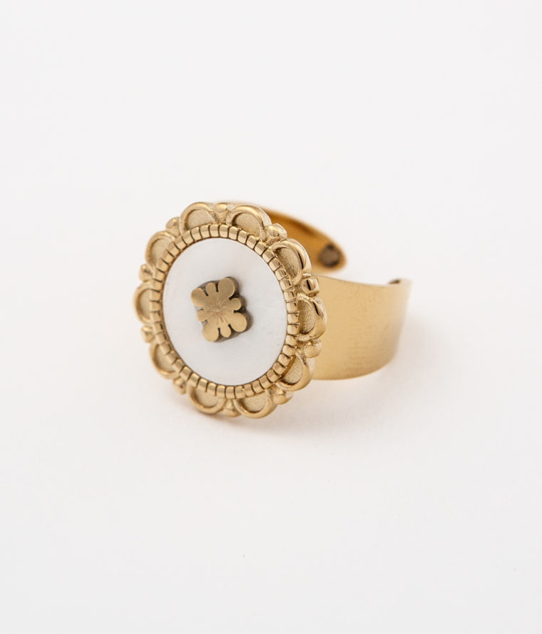 Bague large nacre