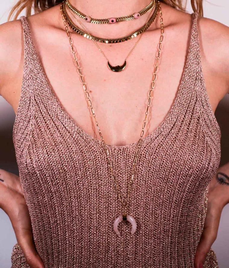 Sautoir Horn Quartz Rose – Image 2