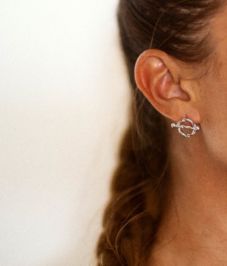 Boucles d'oreilles Double Twist Silver – Image 2