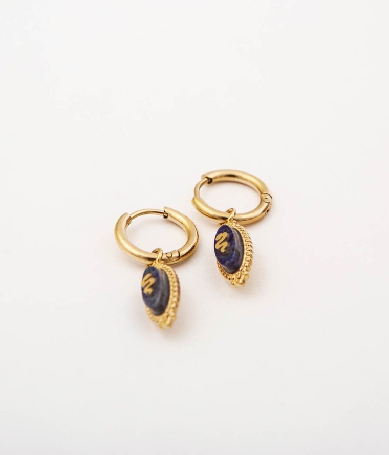 Boucles d'oreille Snake Lapis Lazuli