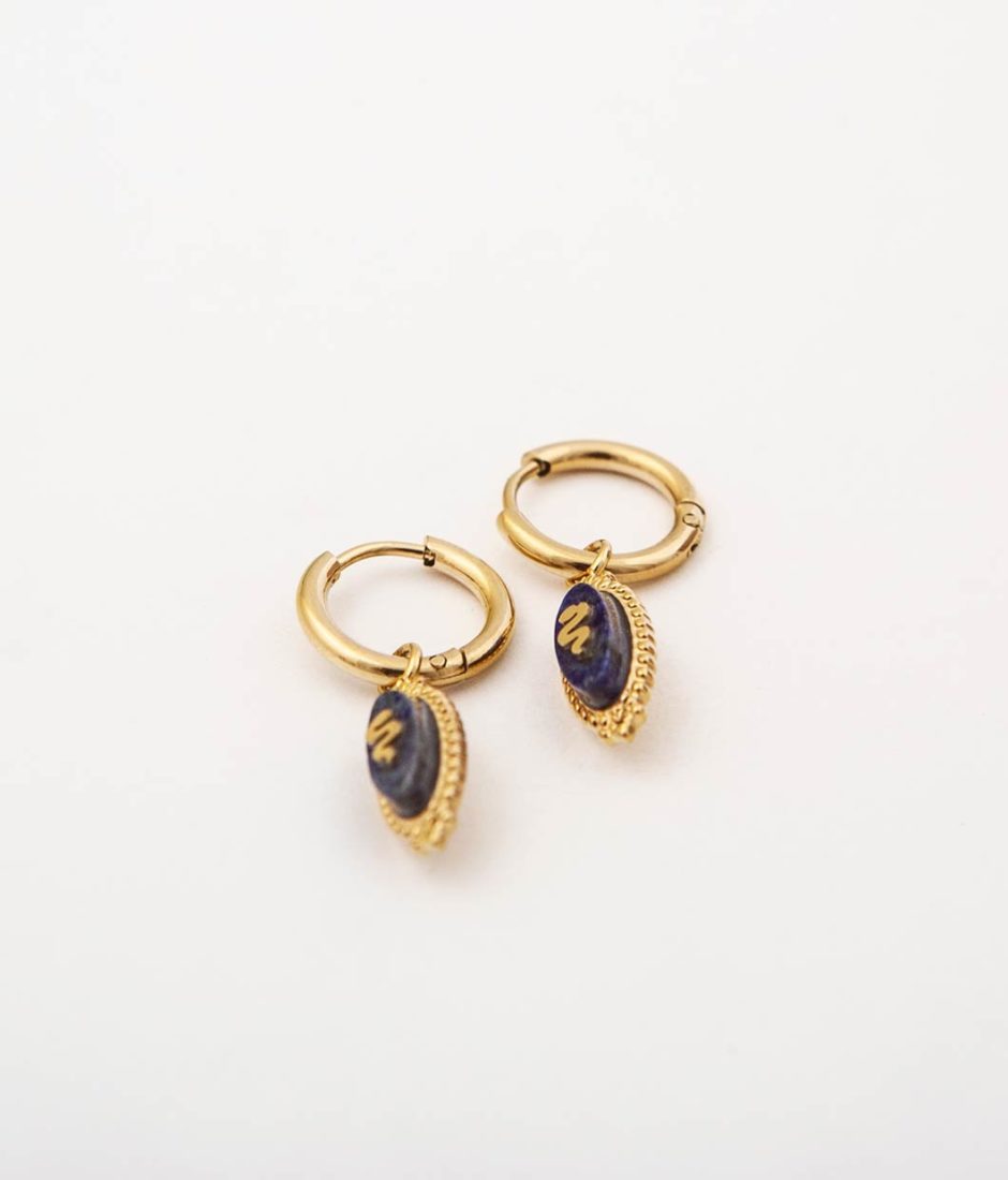 Boucles d'oreille Snake Lapis Lazuli