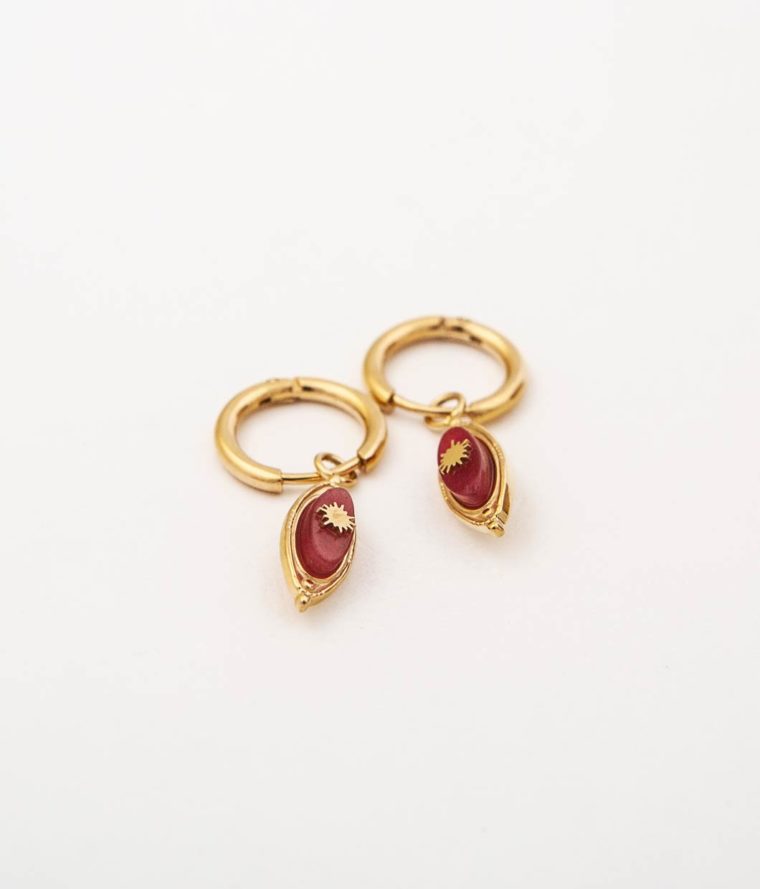 Boucles d'oreille Star Agate Rose