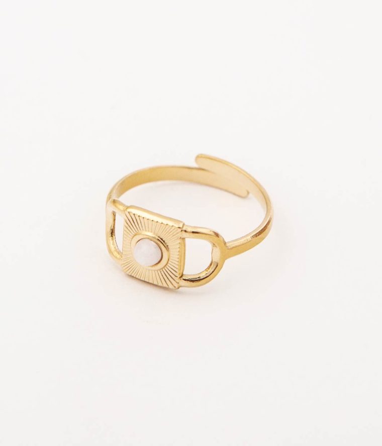 Bague Lock Jade Blanc