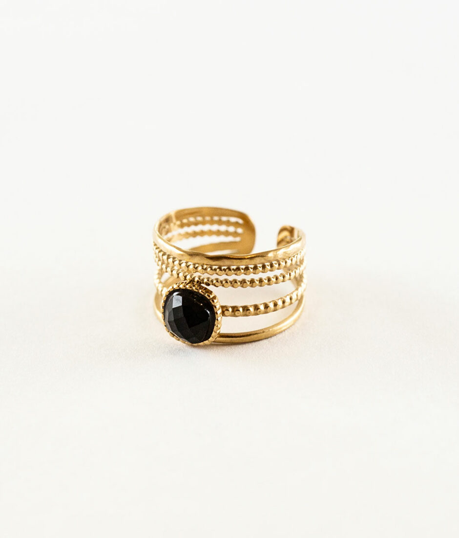 Bague Layers Agate noire