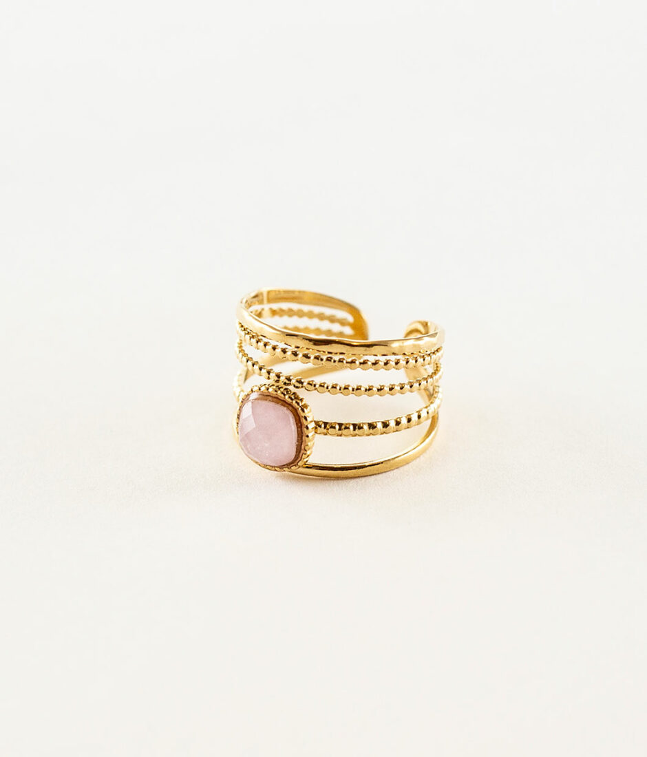 Bague Layers Quartz rose