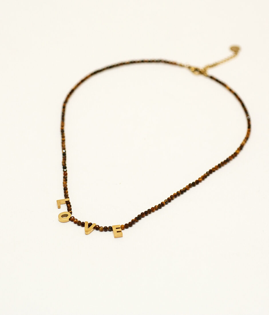 Collier Love Oeil de Tigre