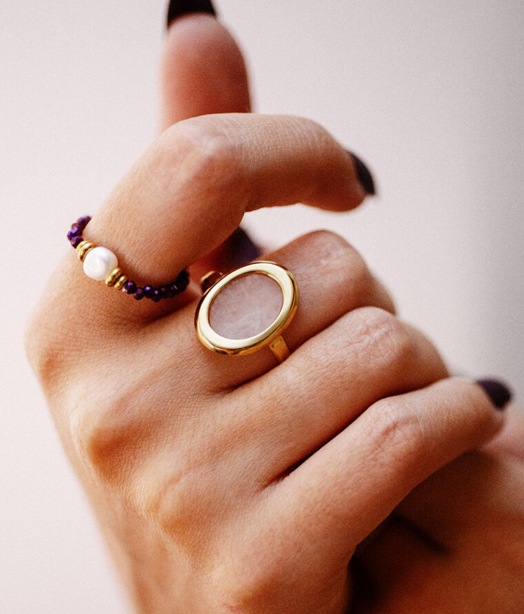 bague purple pearls