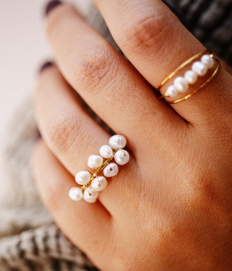 Bague Baby pearls gold – Image 2