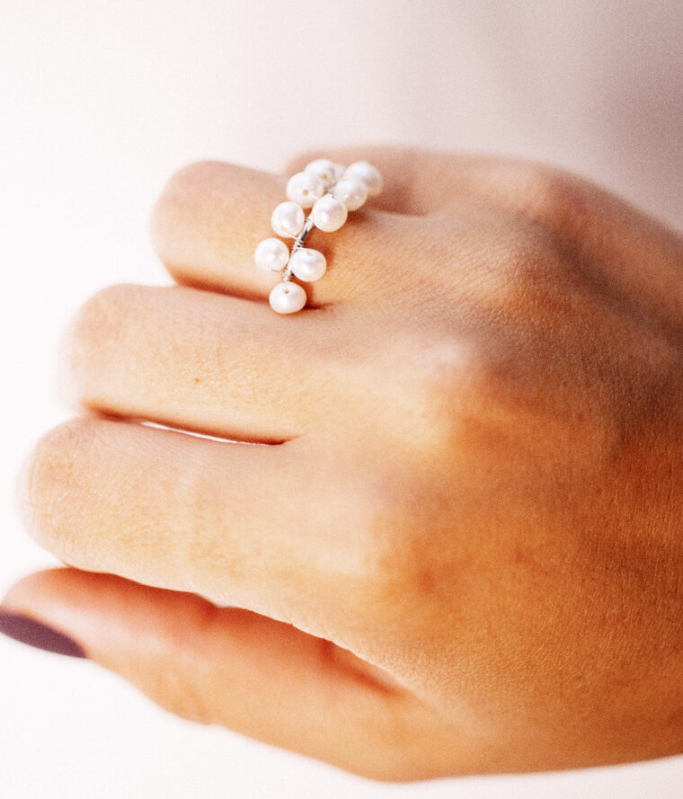Bague Baby pearls silver – Image 2