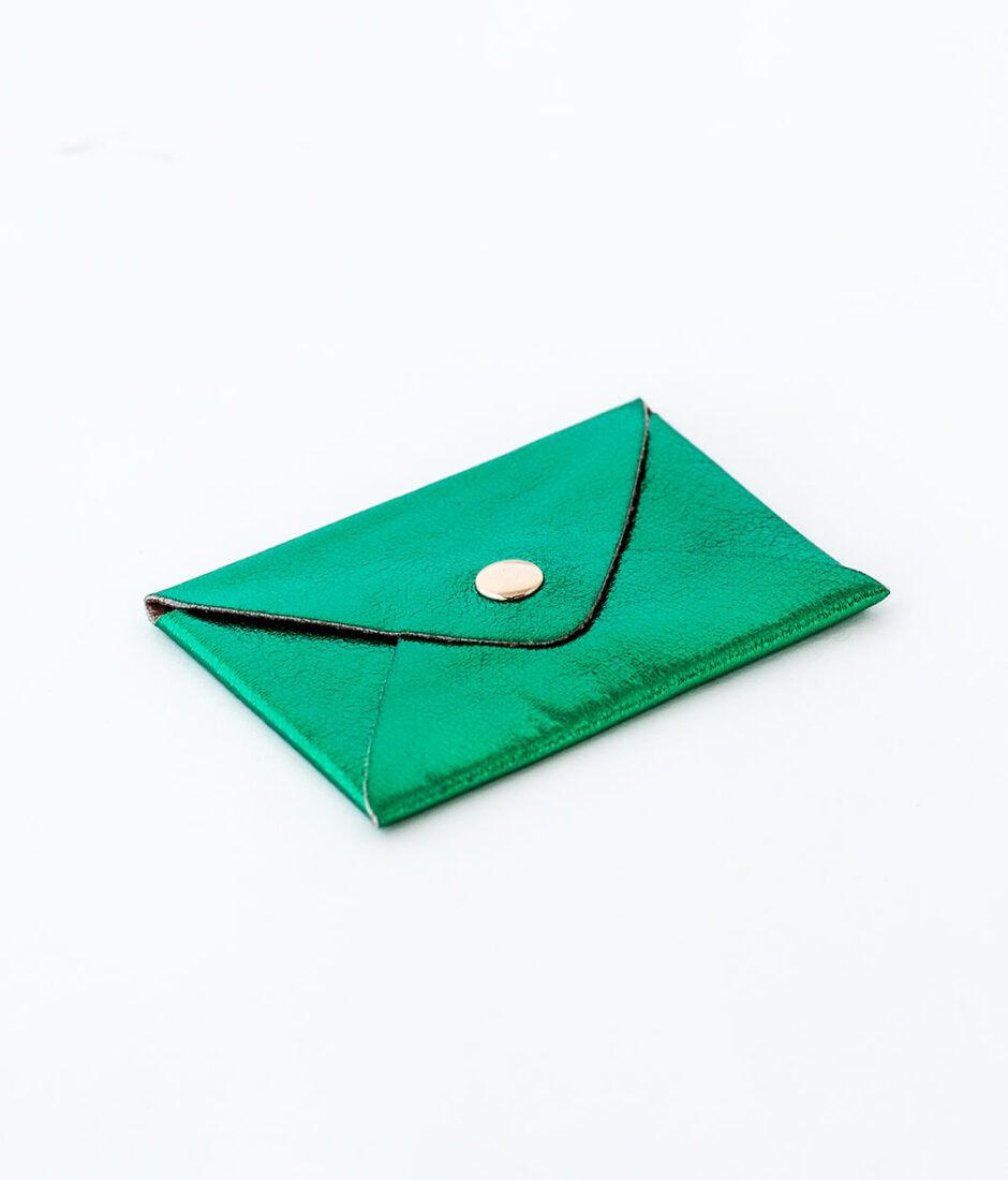 porte cartes irisée vert