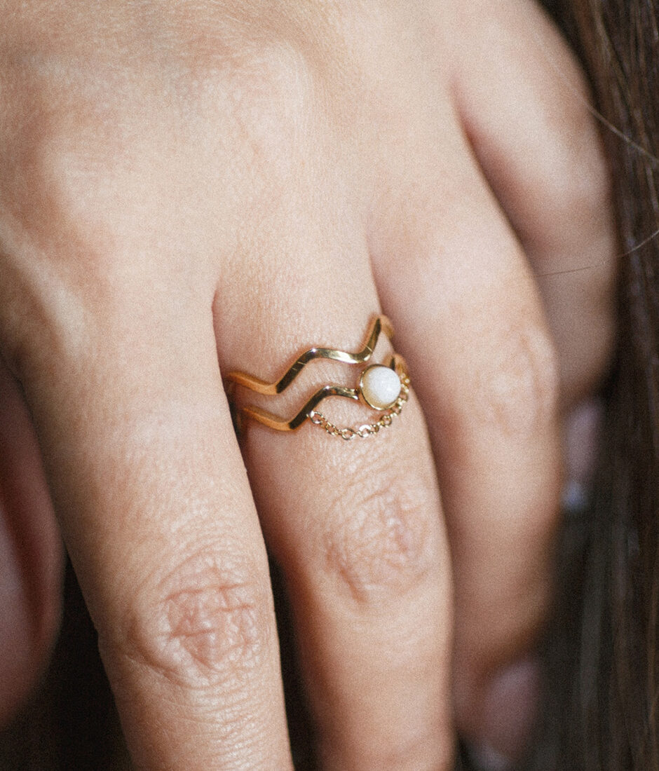 bague jade blanc
