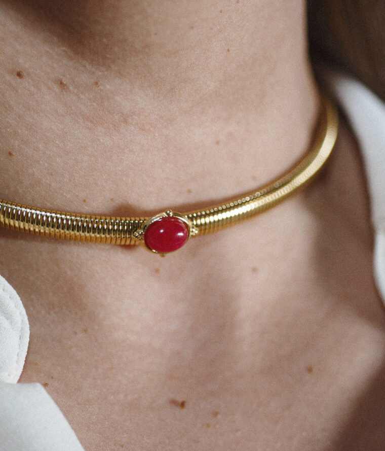 choker oval pink