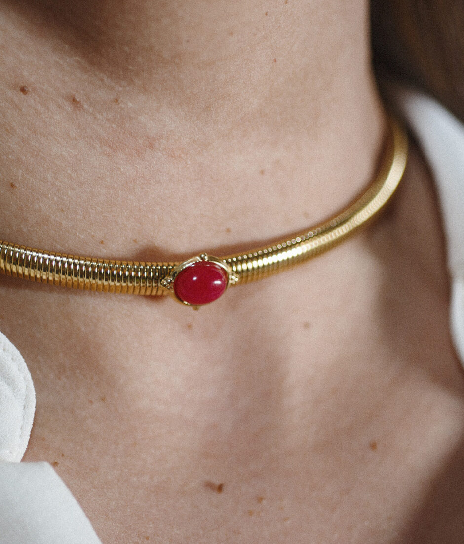 choker oval pink