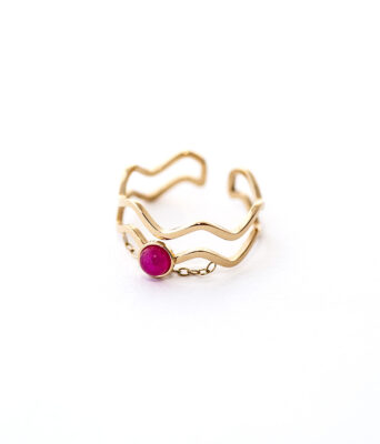bague chaine fuchsia