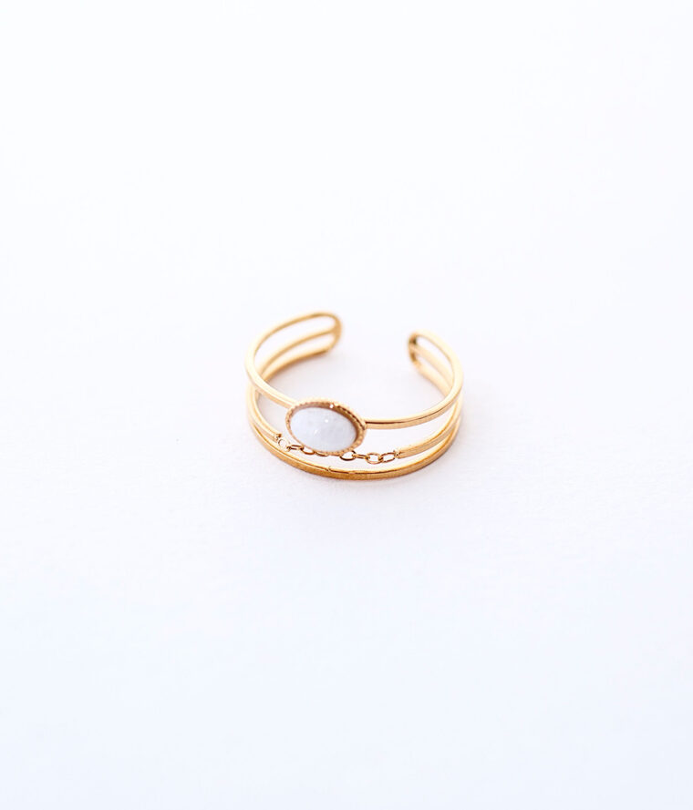 bague chain jade blanc