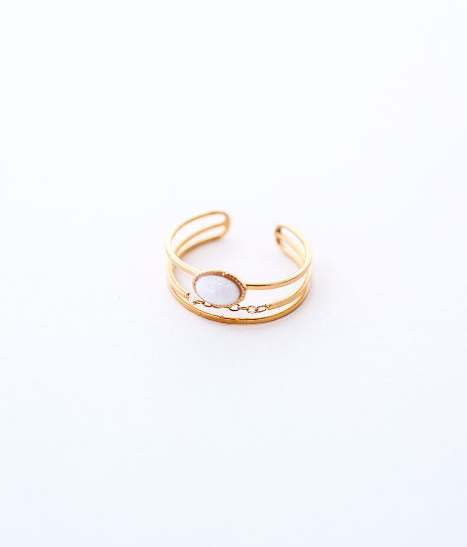 bague chain jade blanc