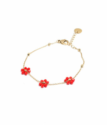 bracelet perles fleurs