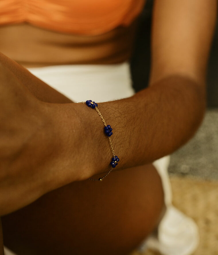 bracelet perles fleurs