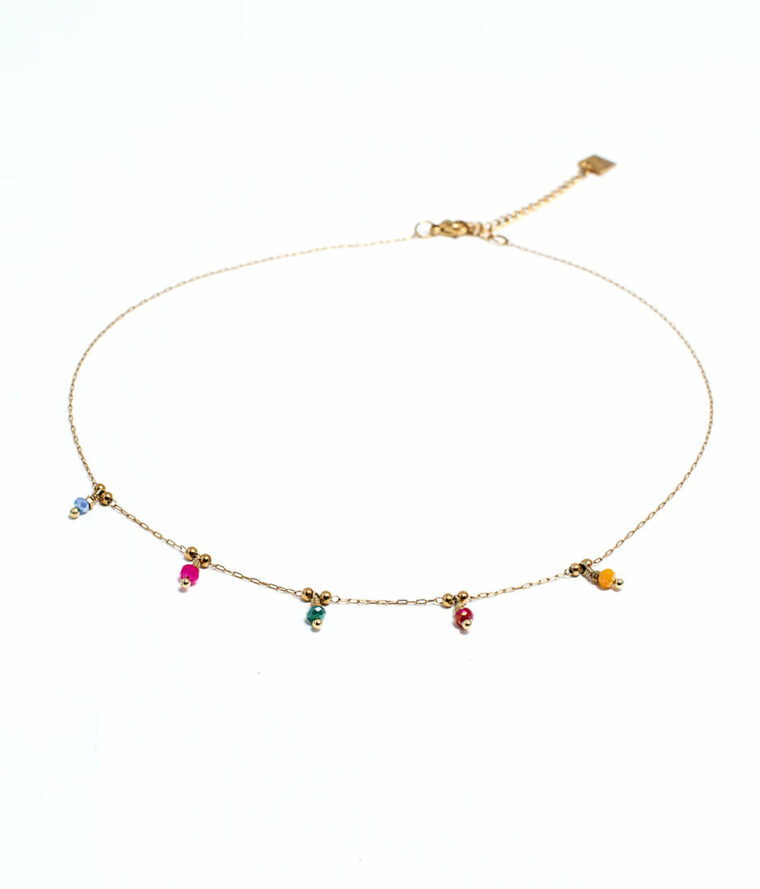 collier perles colorées