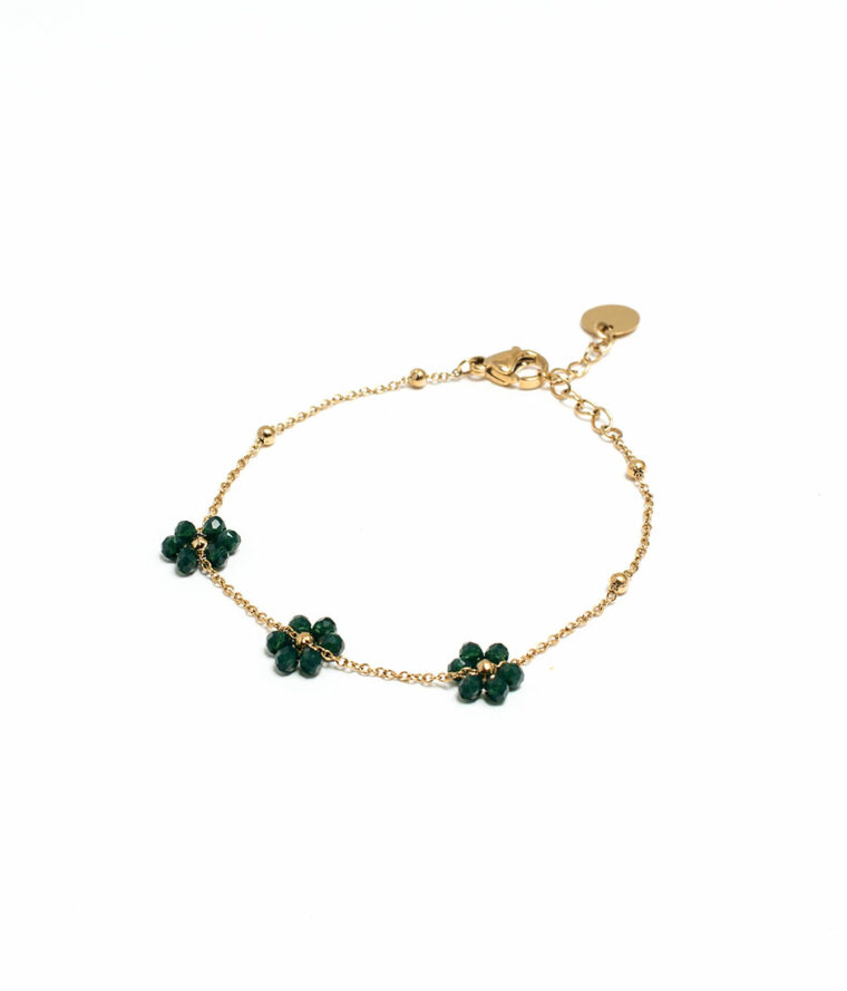 bracelet perles fleurs
