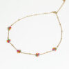 collier perles fleurs