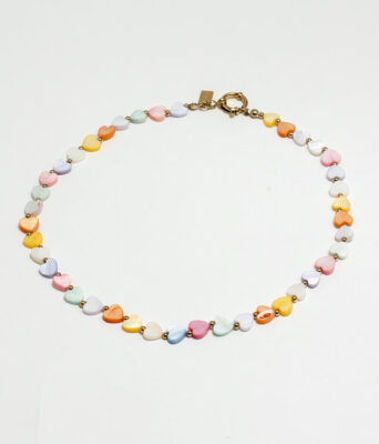Collier coeurs nacre