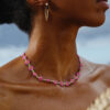 collier perles fleurs