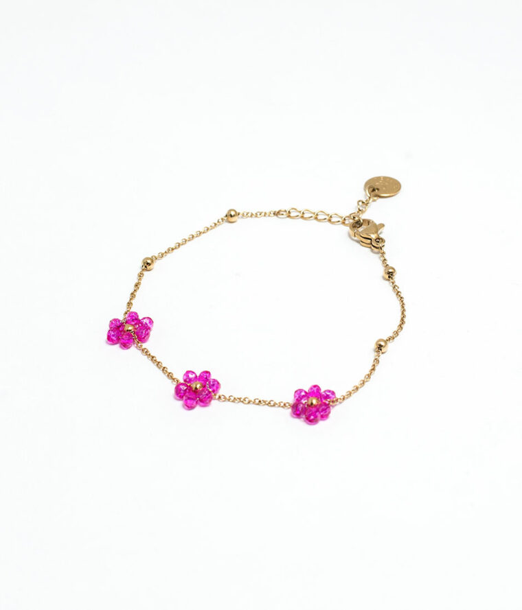 bracelet perles fleurs