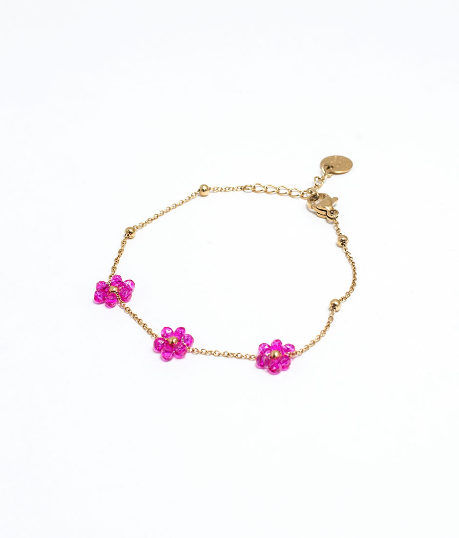 bracelet perles fleurs