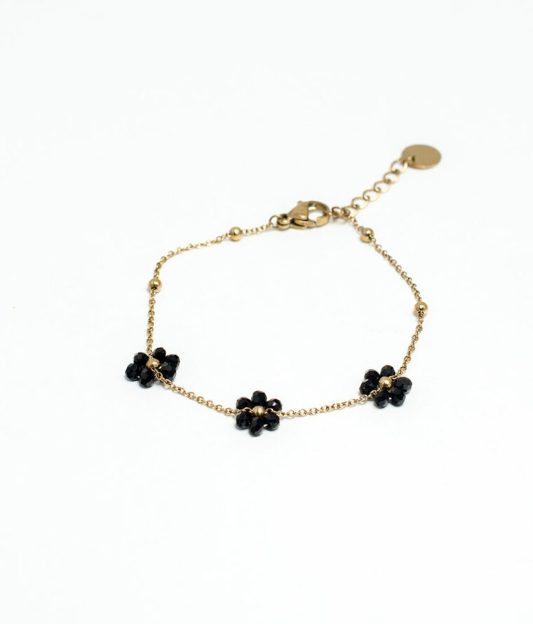 bracelet perles fleurs