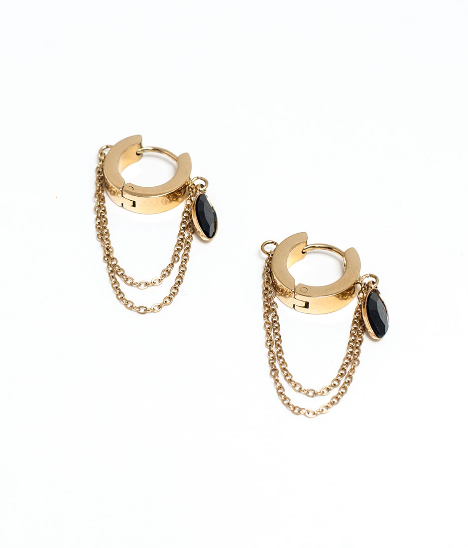 Mini créoles black chain