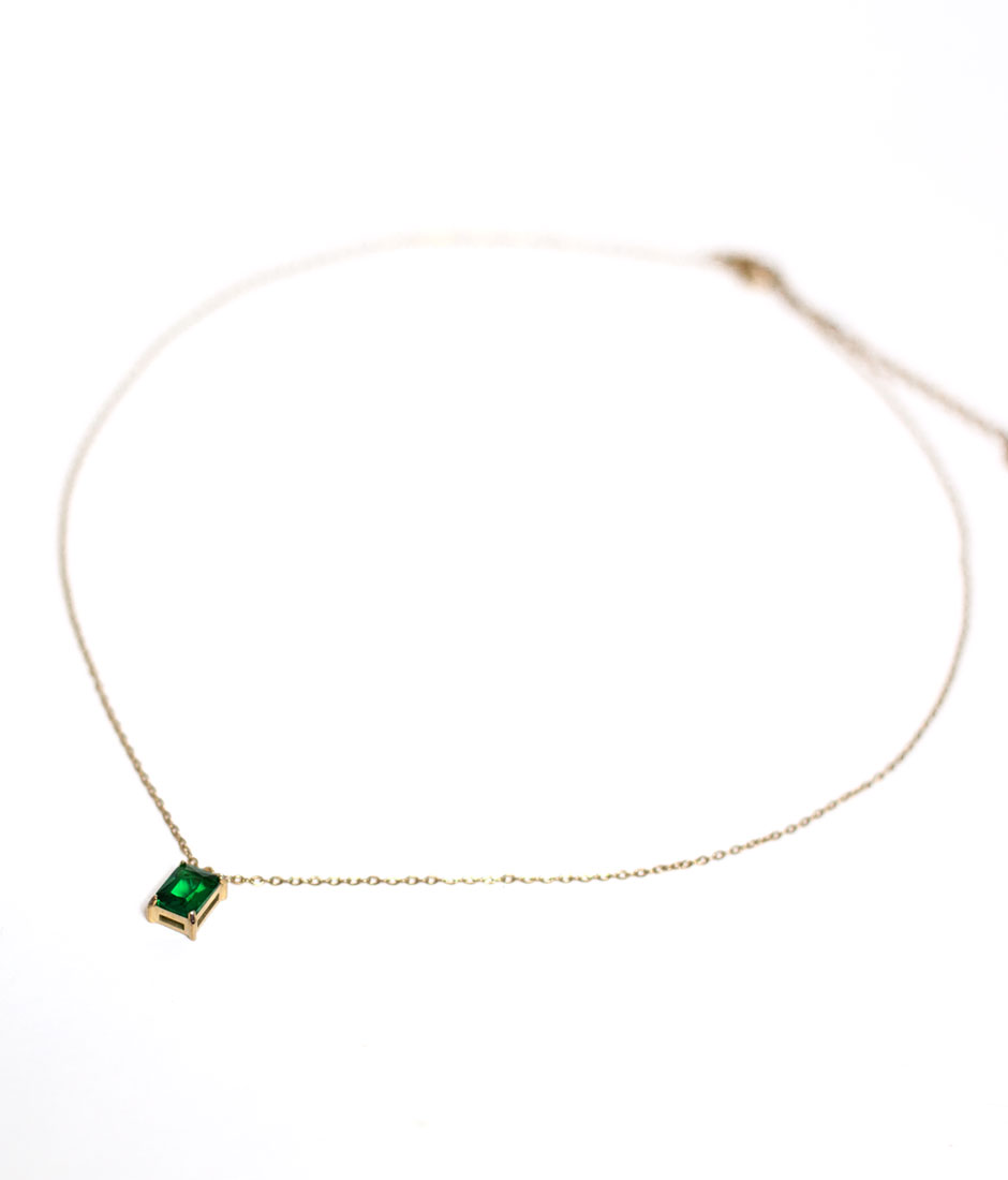 collier strass vert