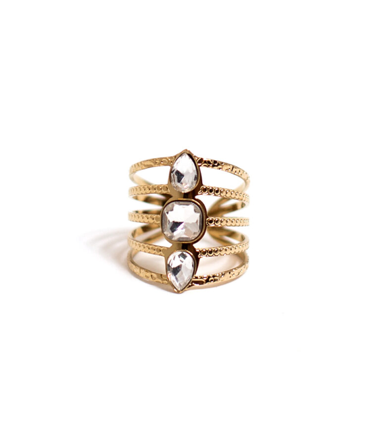 Bague multirang strass