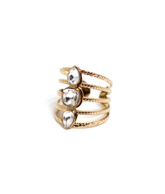 Bague multirang strass