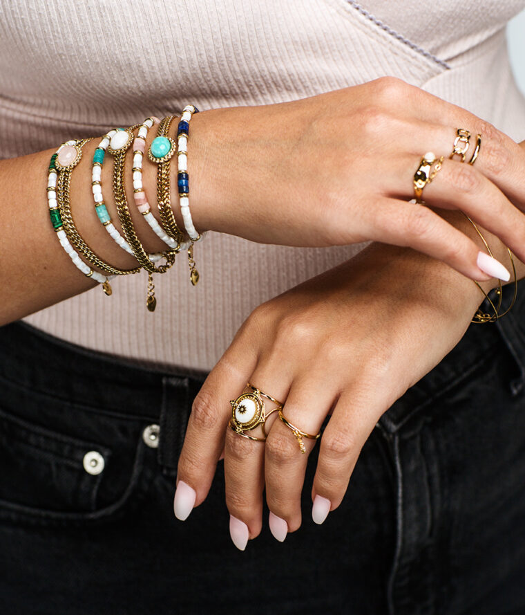 bracelet heishi nacre pierres naturelles