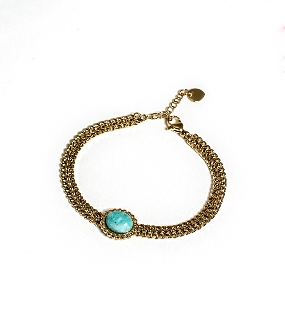 Bracelet oval pierre semi précieuse