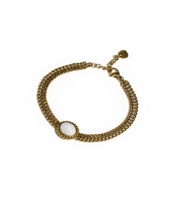 Bracelet oval pierre semi précieuse