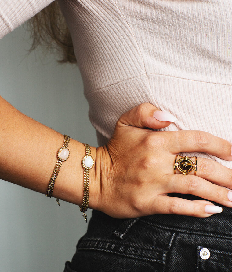 Bracelet Oval Jade blanc – Image 2