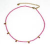 Choker perles et strass rose