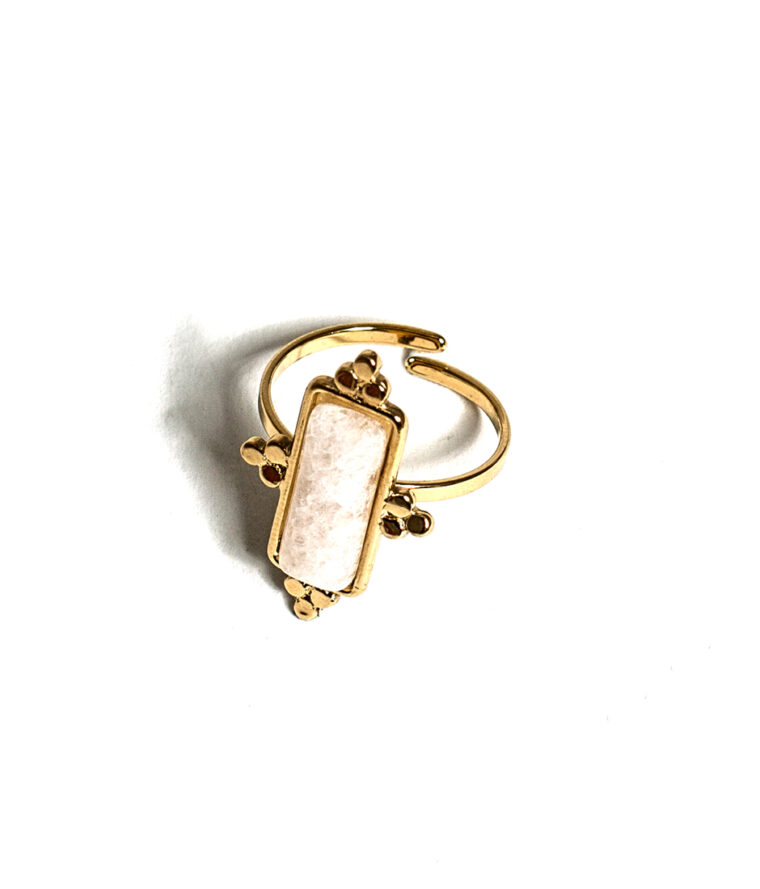 bague rectangle pierre naturelle