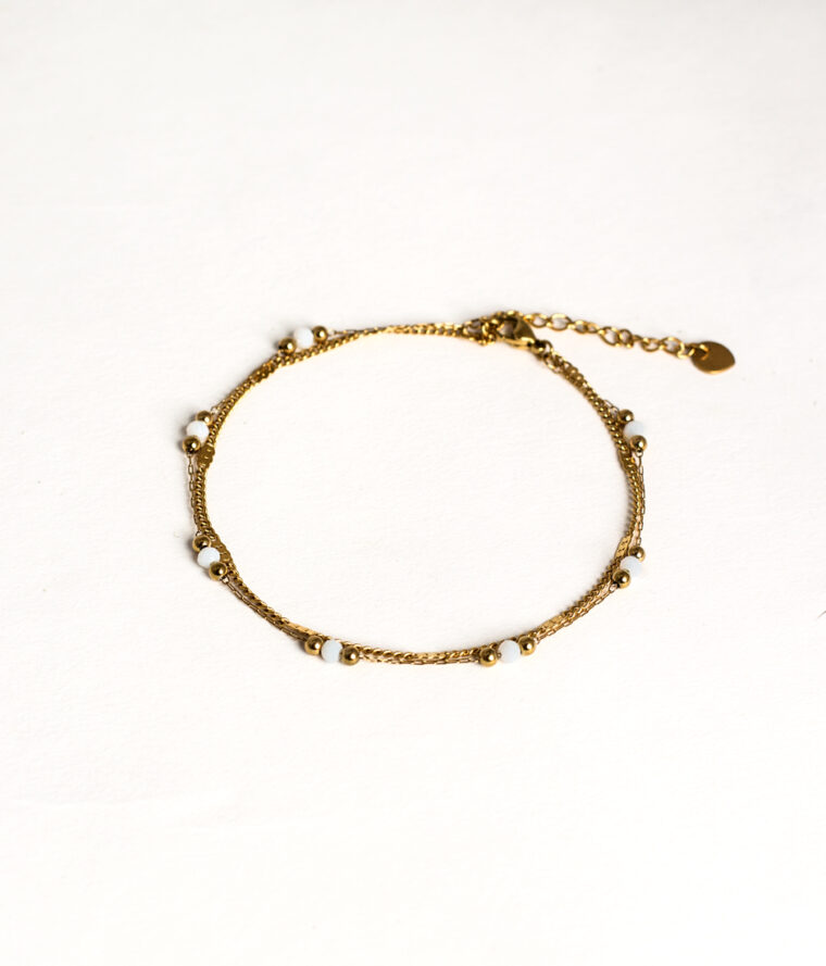 bracelet de cheville double chaine