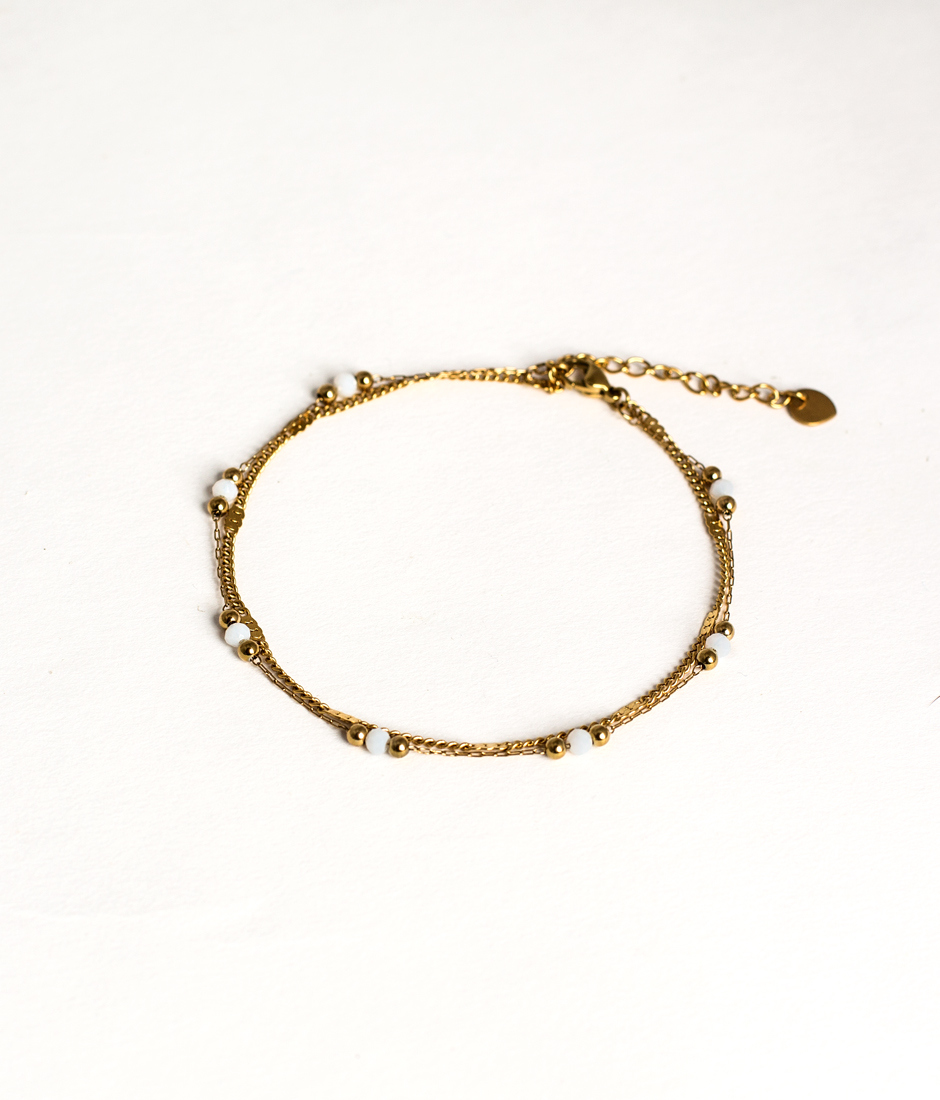 bracelet de cheville double chaine