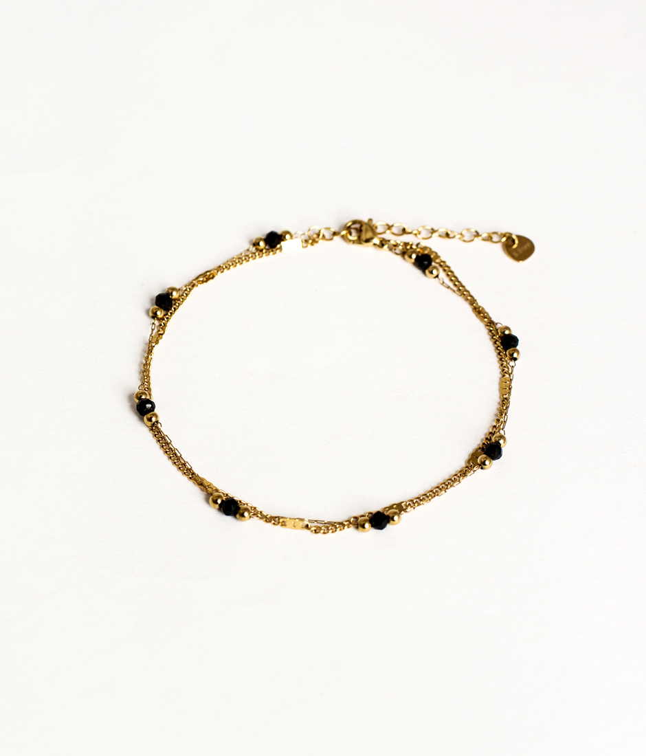 bracelet de cheville double chaine