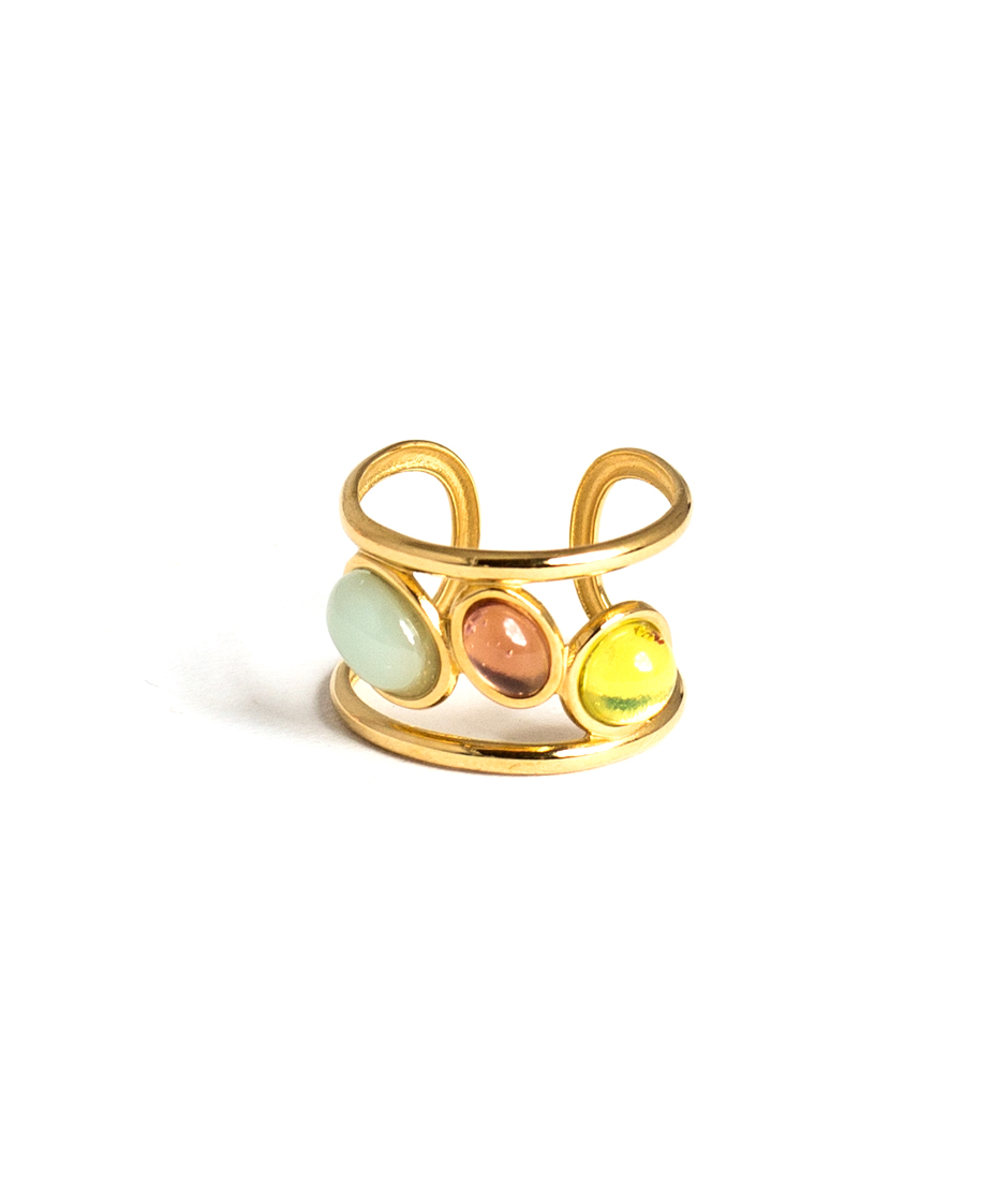 Bague double rang ovals r sine en acier inoxydable GriGri