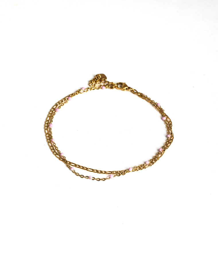 bracelet de cheville double chaine