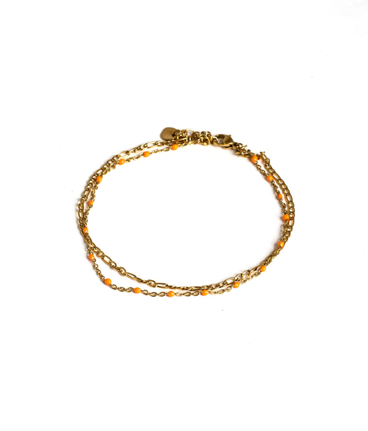 bracelet de cheville double chaine